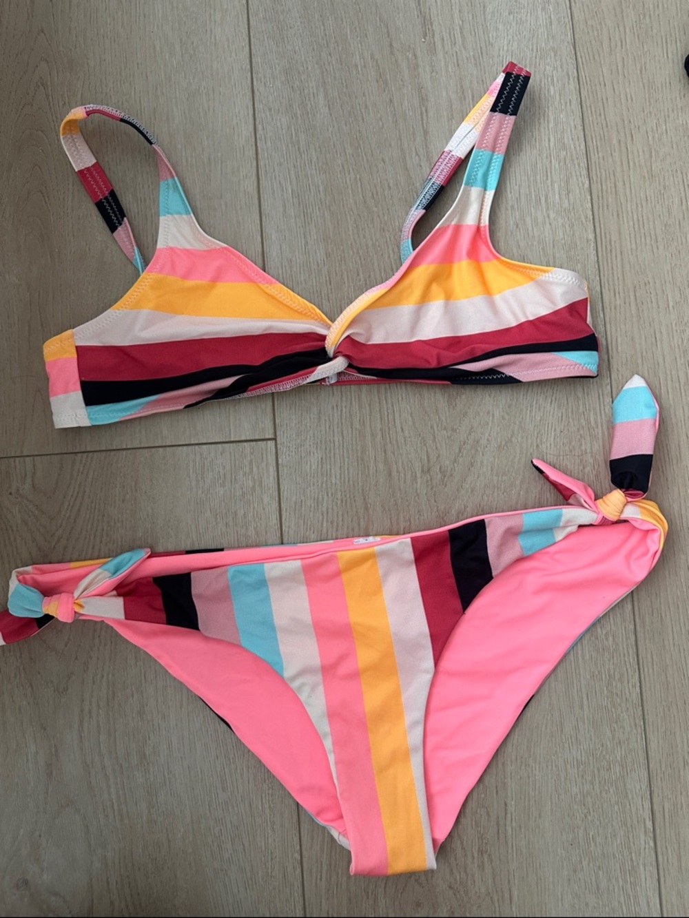 Striped Pink Multi Two-Piece Bikini
